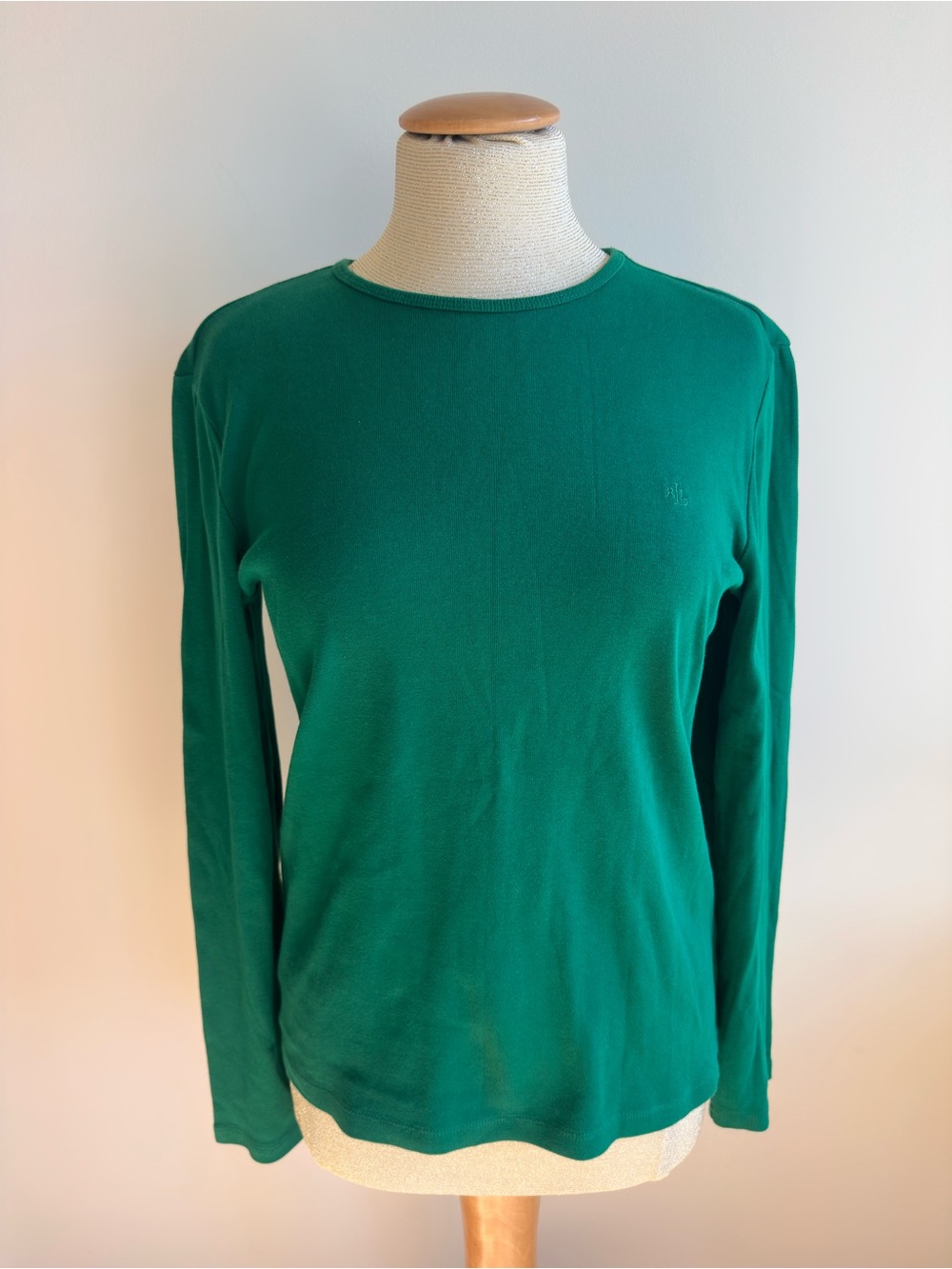 Lauren Ralph Lauren Emerald Green Long-Sleeve Crewneck Top